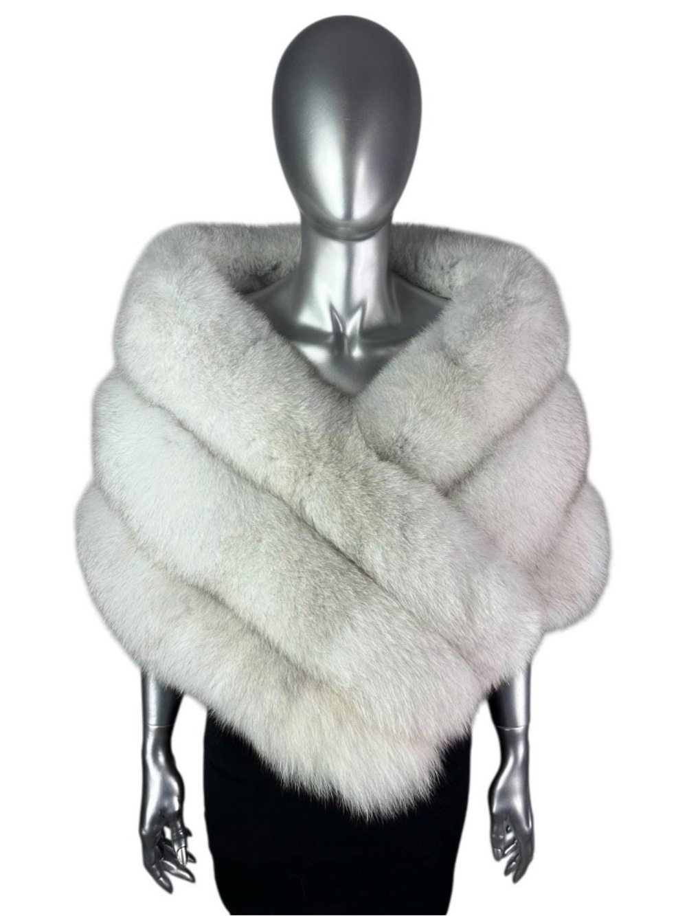 BLUE FOX STOLE, Wrap, 56”L, Certified Vintage Fur w/Storage Bag